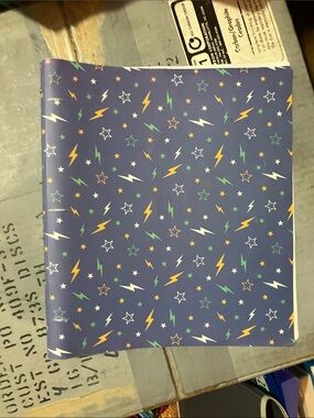 Purple Star & Lightning Pattern Notebook